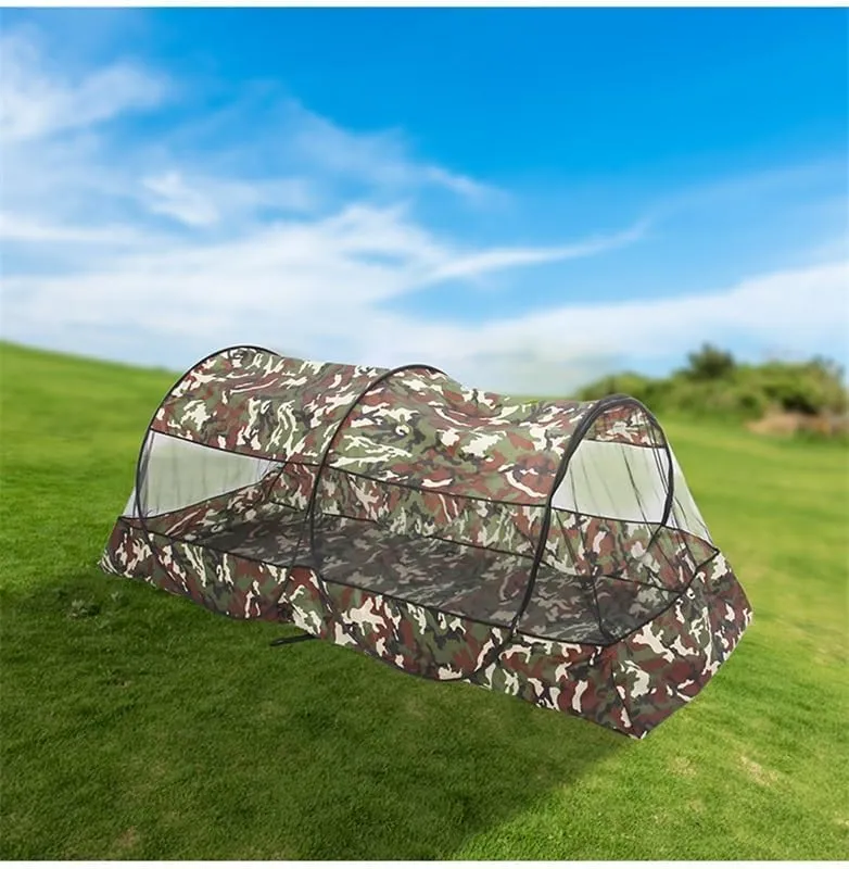 Double People Portable Instant Unfolded Mosquito Proof Tent, Camouflage Camping/Hiking Tent Without Installation, Lightweight Bottom Waterproof Design, Suitable for Outdoor Travel and Backpacks ﻿