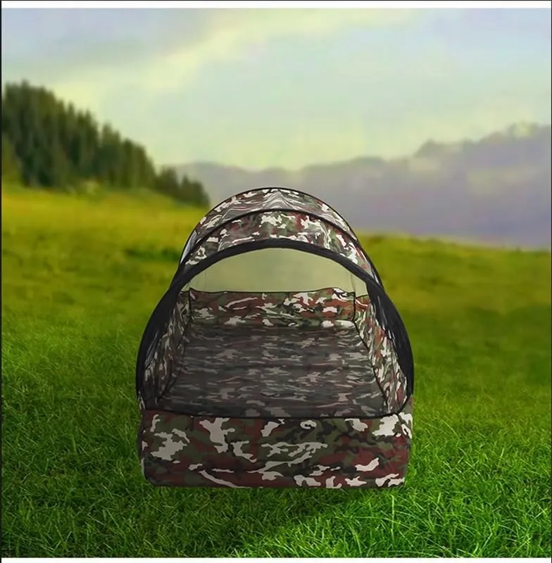 Double People Portable Instant Unfolded Mosquito Proof Tent, Camouflage Camping/Hiking Tent Without Installation, Lightweight Bottom Waterproof Design, Suitable for Outdoor Travel and Backpacks ﻿
