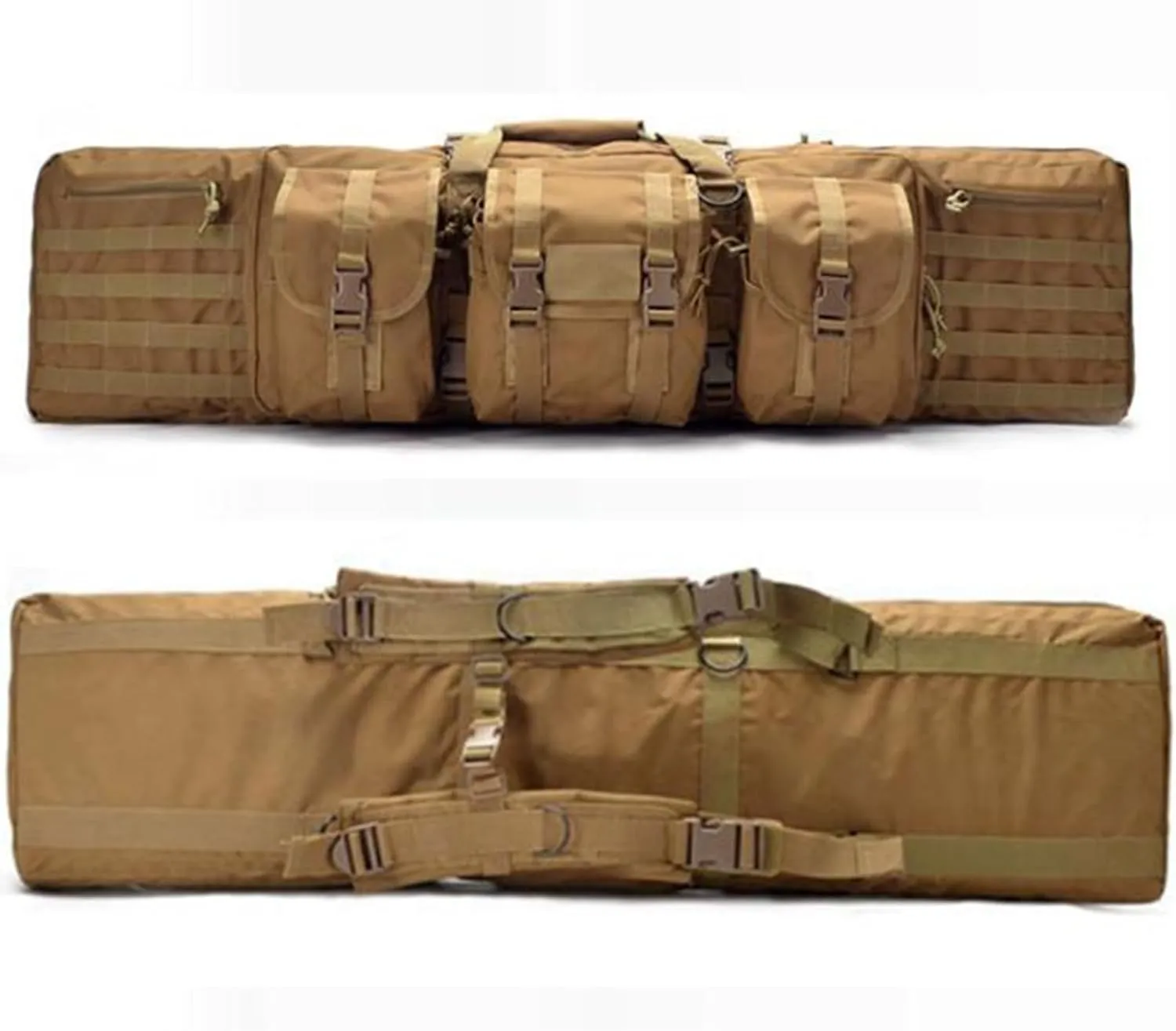 Double Rifle Case Soft Bag 37" 42" 47'' 55”Gun Case Tactical for Rifle, Lockable Zippers, and Shoulder Sling for Outdoor Hunting Shooting, Gun Case Storage & Transportation