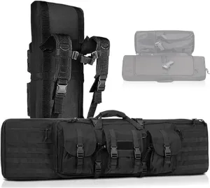 Double Rifle Case Soft Bag 37" 42" 47'' 55”Gun Case Tactical for Rifle, Lockable Zippers, and Shoulder Sling for Outdoor Hunting Shooting, Gun Case Storage & Transportation