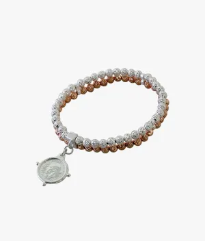 Double row stretchy coin bracelet