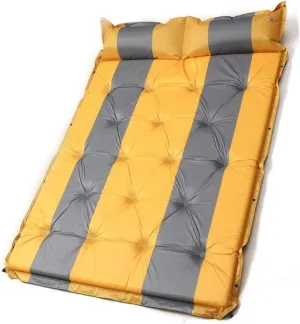 Double Sleeping Pad, Inflatable Sleeping Pad with Pillows Comfortable Asleep Pad Moisture-Proof Camping Pad, Perfect for Hiking & Backpacking (Color : Orange)