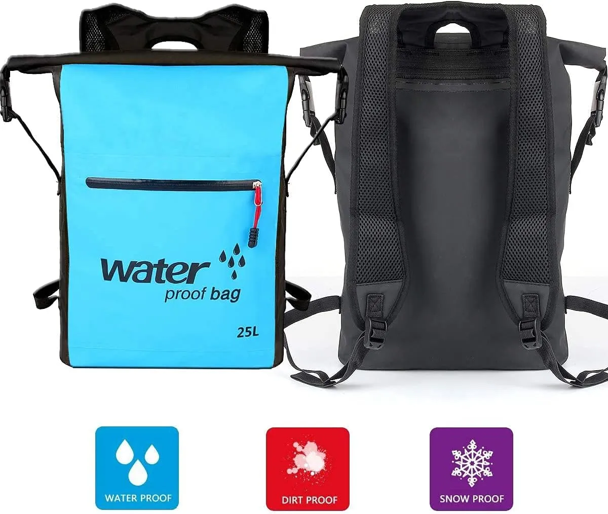 Dry Bag Rucksack Waterproof Multifunctional Bag for Canoeing, Kayak, Rafting, Skiing, Fishing, Camping, Beach, Sailing, Water Sports (Blue)
