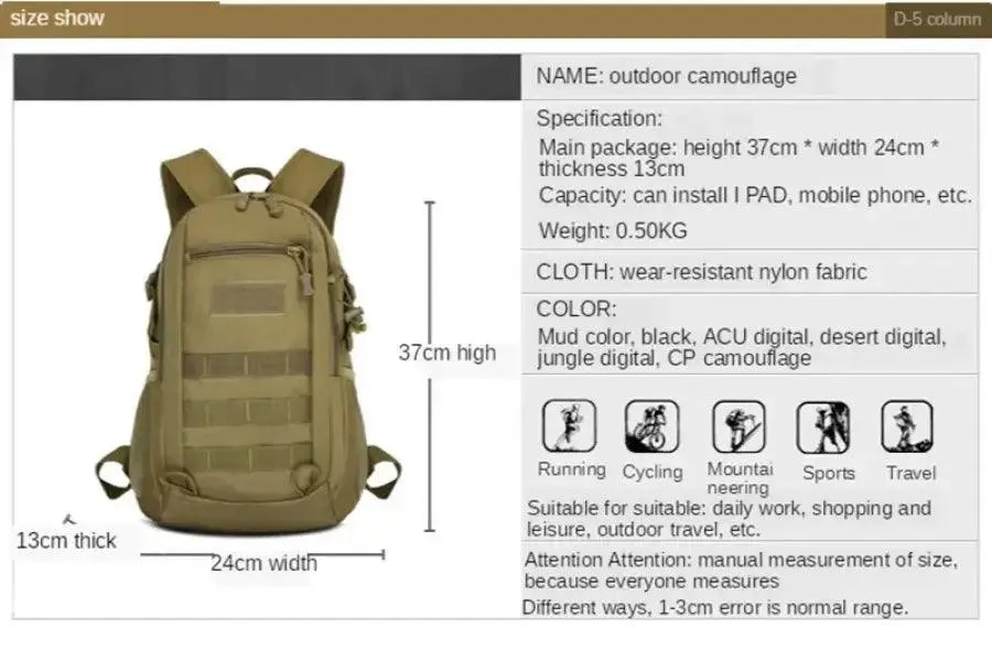 Durable Waterproof Tactical Backpack