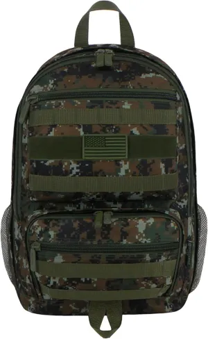 East West U.S.A 19-inch Tactical Molle Sport Military Assault Rucksacks Hiking Trekking Bag (Green Camo)