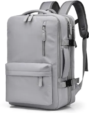 Easypacker Travel Backpack, Waterproof with Shoe Compartment & USB Hole, 180° Open and Expandable Design (Gray)