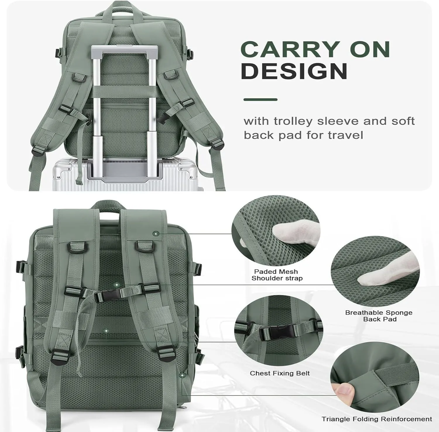 Easypacker Travel Backpack, Waterproof with Shoe Compartment & USB Hole, 180° Open and Expandable Design (Gray)
