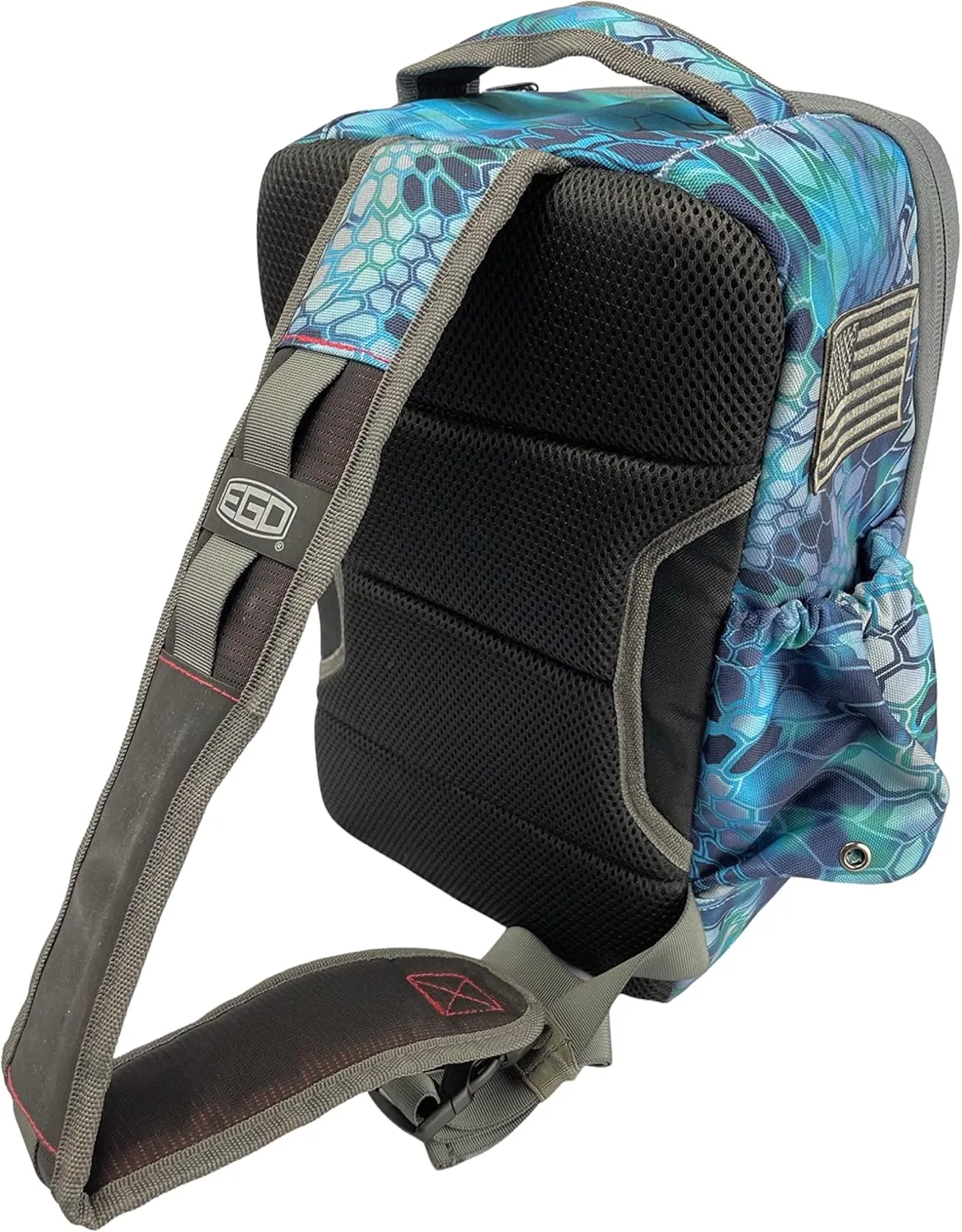 EGO Kryptek Tactical Tackle Box Backpack, Durable Fishing Tool Bag, 1000D Nylon Fabric with PVC Back, Water-Resistant, Multiple Storage Pockets, Laser-Cut Molle Loops, Includes 4 Tackle Trays