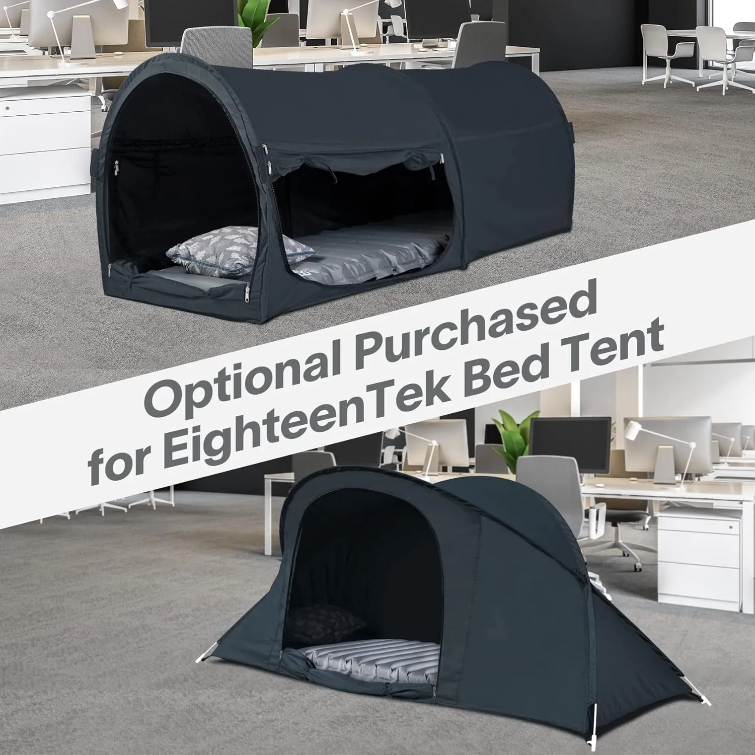 EighteenTek Sleeping Pad Mat Camping Sleeping Pad, Thick 4 Inch Camp Mattress Pad, Built-in Foot Pump Fast Self Inflating Sleeping Pad Backpacking for Hiking Ultralight