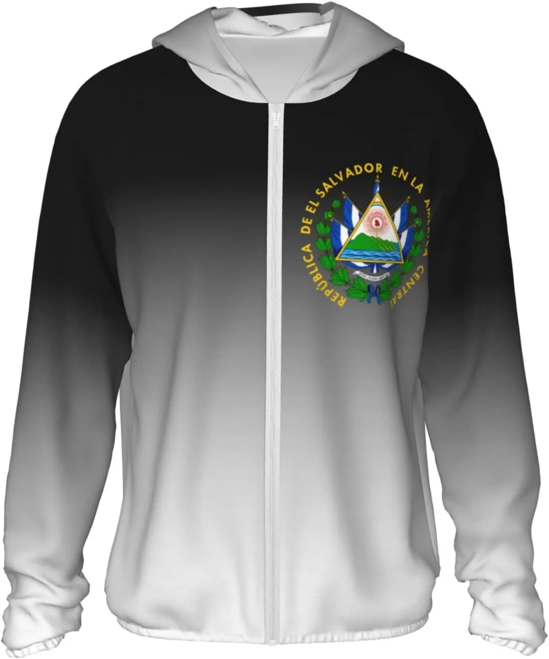El Salvador Coat of Arms Men's Sun Protection Shirts with Zipper SPF Uv Shirt for Fishing Running Hiking,