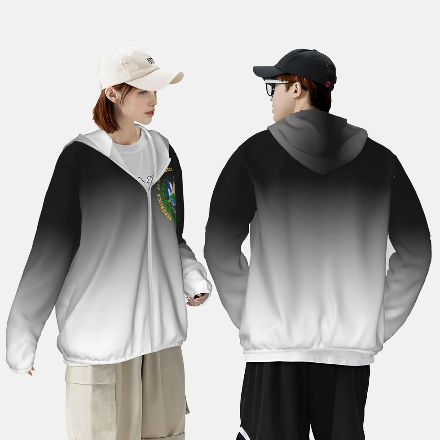 El Salvador Coat of Arms Men's Sun Protection Shirts with Zipper SPF Uv Shirt for Fishing Running Hiking,