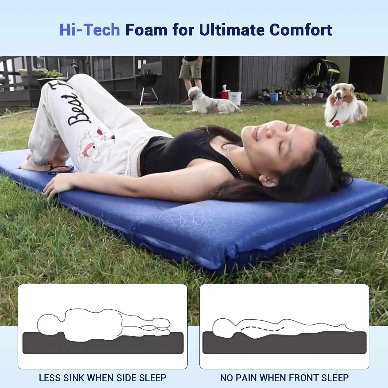 Elegear Self Inflating Sleeping Pad, 3.18'' Ultra-Thick Memory Foam Camping Pad with Pillow, 20s Fast Inflating Camping Mattress Pad, 4-Season Insulated Camp Sleeping Mat for Camping/Travel/Tent/Car
