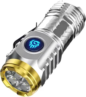 Ellniges]【Pocket-Sized Super Bright Flashlight Thumb Mini LED Torch - 1500 Lumens Zoomable Beam, USB-C Fast Charging for Outdoor Survival Gear, Perfect Emergency Light for Car/House/Backpack