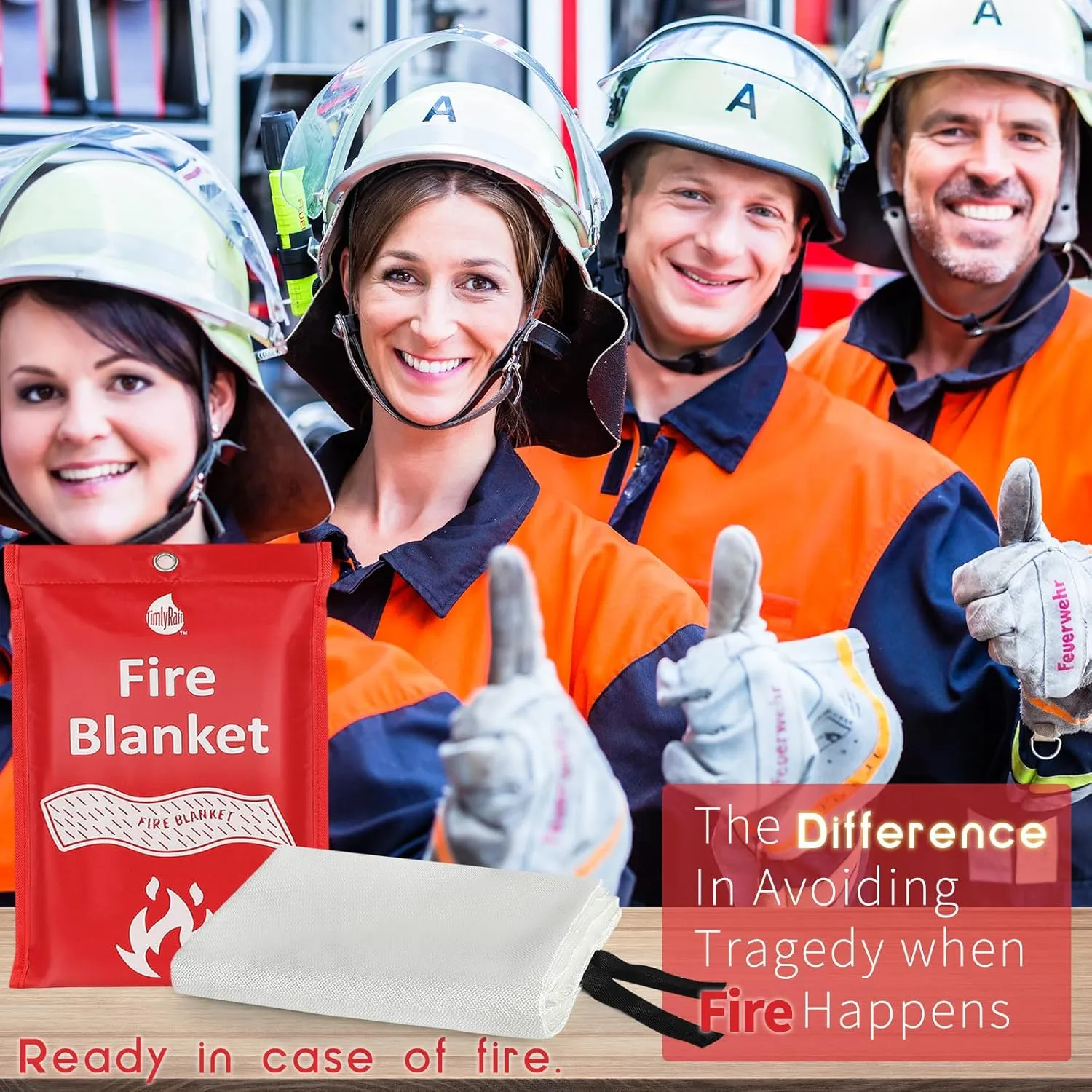 Emergency Fire Blanket for Kitchen, Home, Camping and Vehicles - Fiberglass Fire Flame Suppression Retardant Fireproof Fabric for Cars, Office, Warehouse Survival Safety.