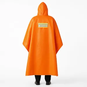 Emergency Fireproof Cloak with Hood Fire Escape Cloak, Sturdy Glass Fiber Double Sided Silicon Heat Insulation Fire Escape Hooded Cape with Luminous Strip for Adult