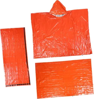 Emergency Kit for Camping Insulated Blanket Sleeping Bag Tent and Raincoat Set