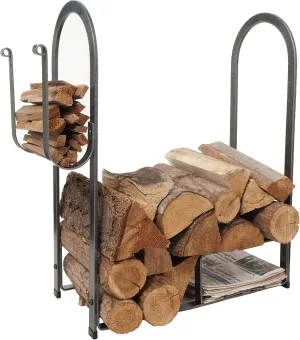 Enclume Large Fire Center Log Rack, Hammered Steel