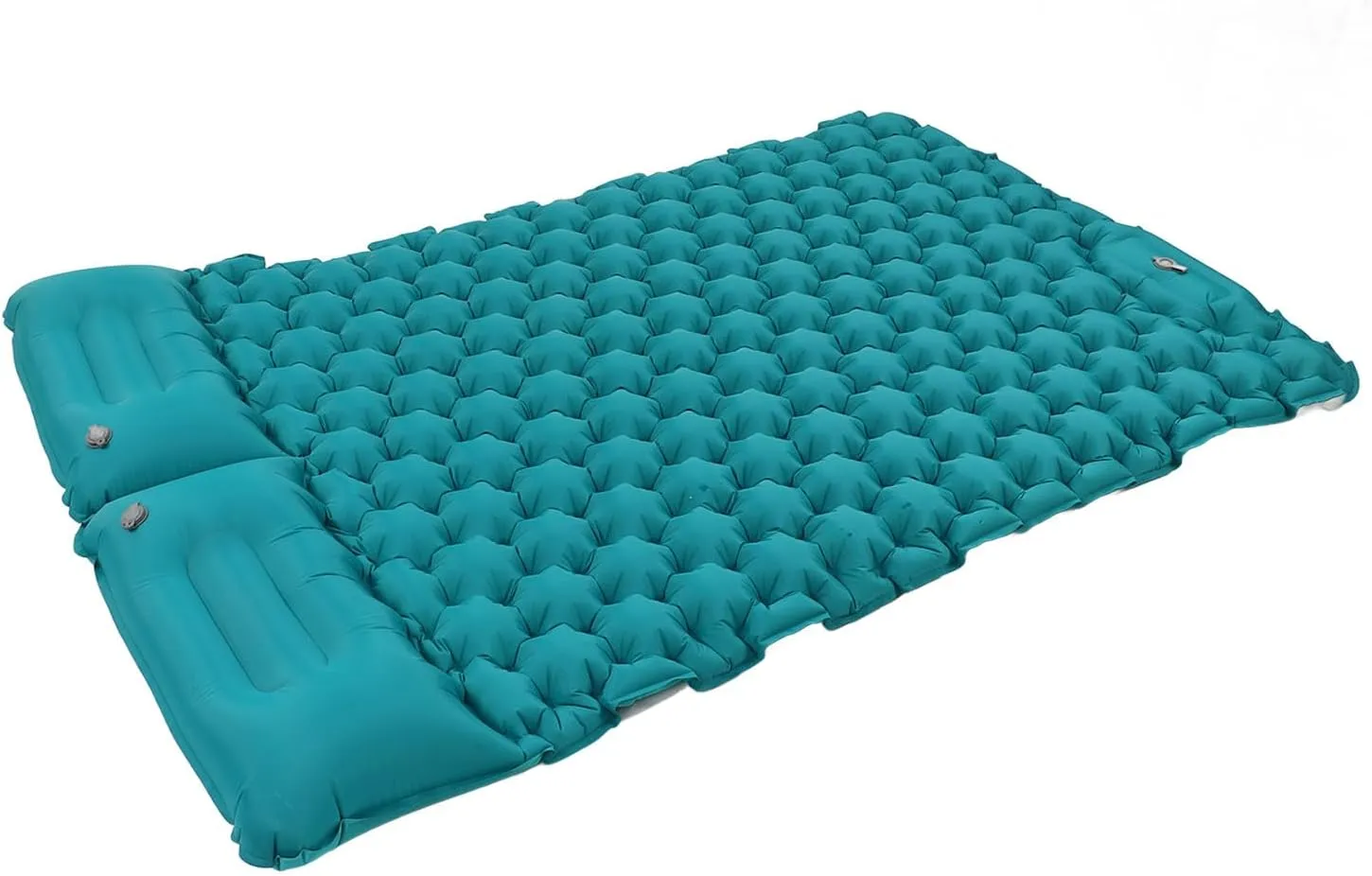 Ergonomic Foot Operated Inflating Sleeping Pad, Leakproof and Sturdy for Camping and Office Use, Comes with Storage Bag and Inflatable Pillow (Peacock Blue)
