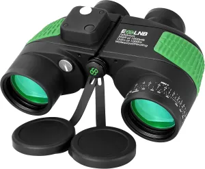 ESSLNB 7X50 Marine Binoculars - IPX7 Waterproof with Illuminated Rangefinder, Compass, BAK4 Prism, FMC, Floating for Navigation, Hunting - Includes Bag and Strap