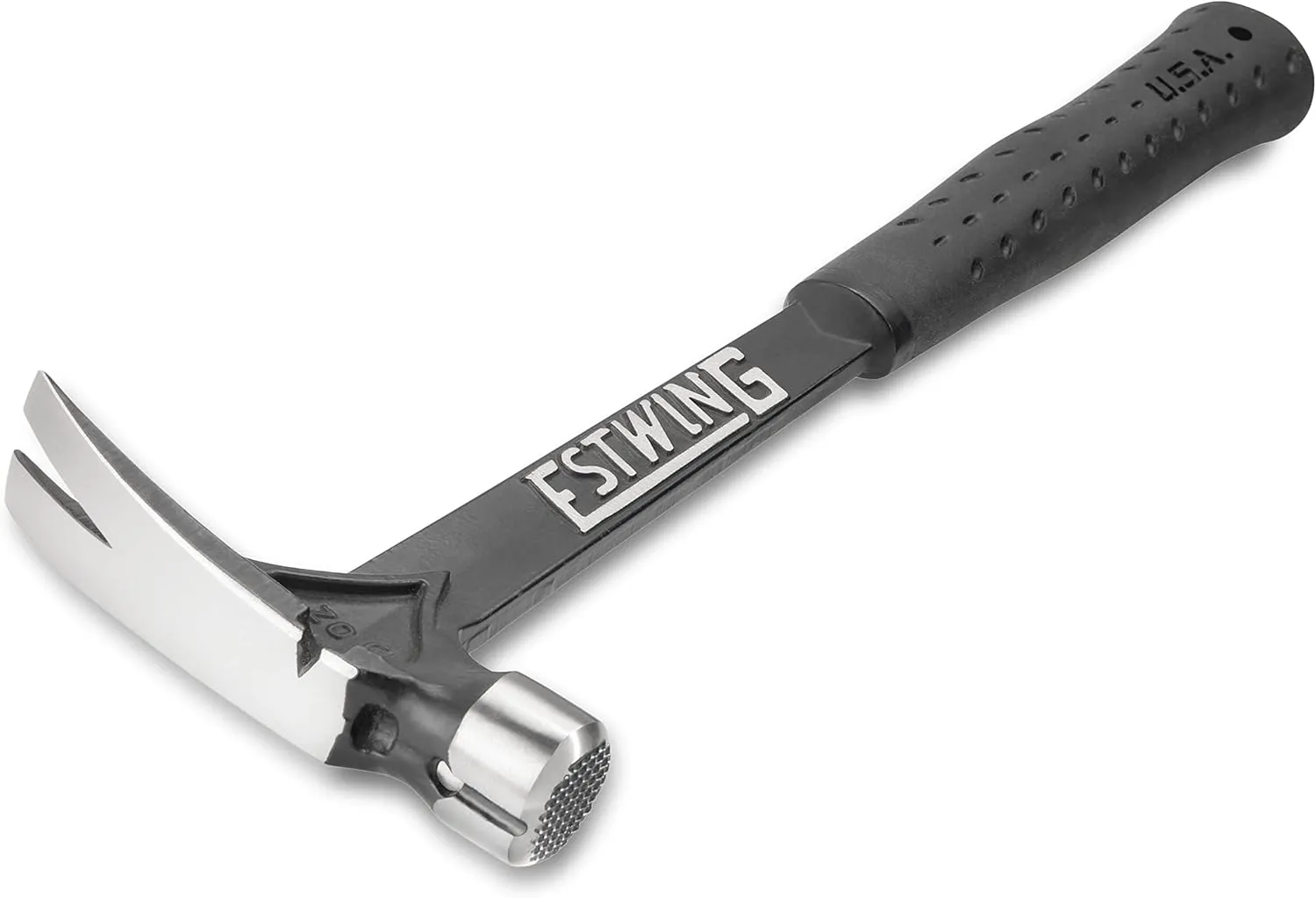 ESTWING Ultra Series Hammer - 15 oz Rip Claw Framing Hammer with Milled Face & Shock Reduction Grip - EB-15SM