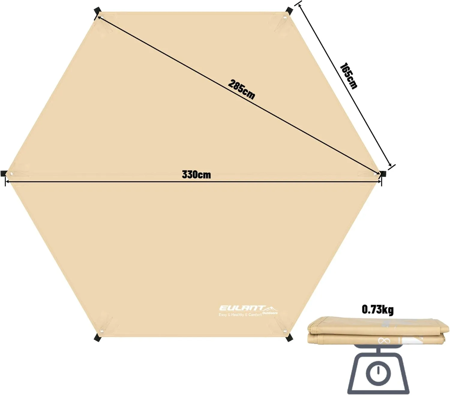 Eulant Waterproof Tent Footprint - 7.54ft X 8.53ft, Ideal for Camping, Hiking, Picnic & Backpacking