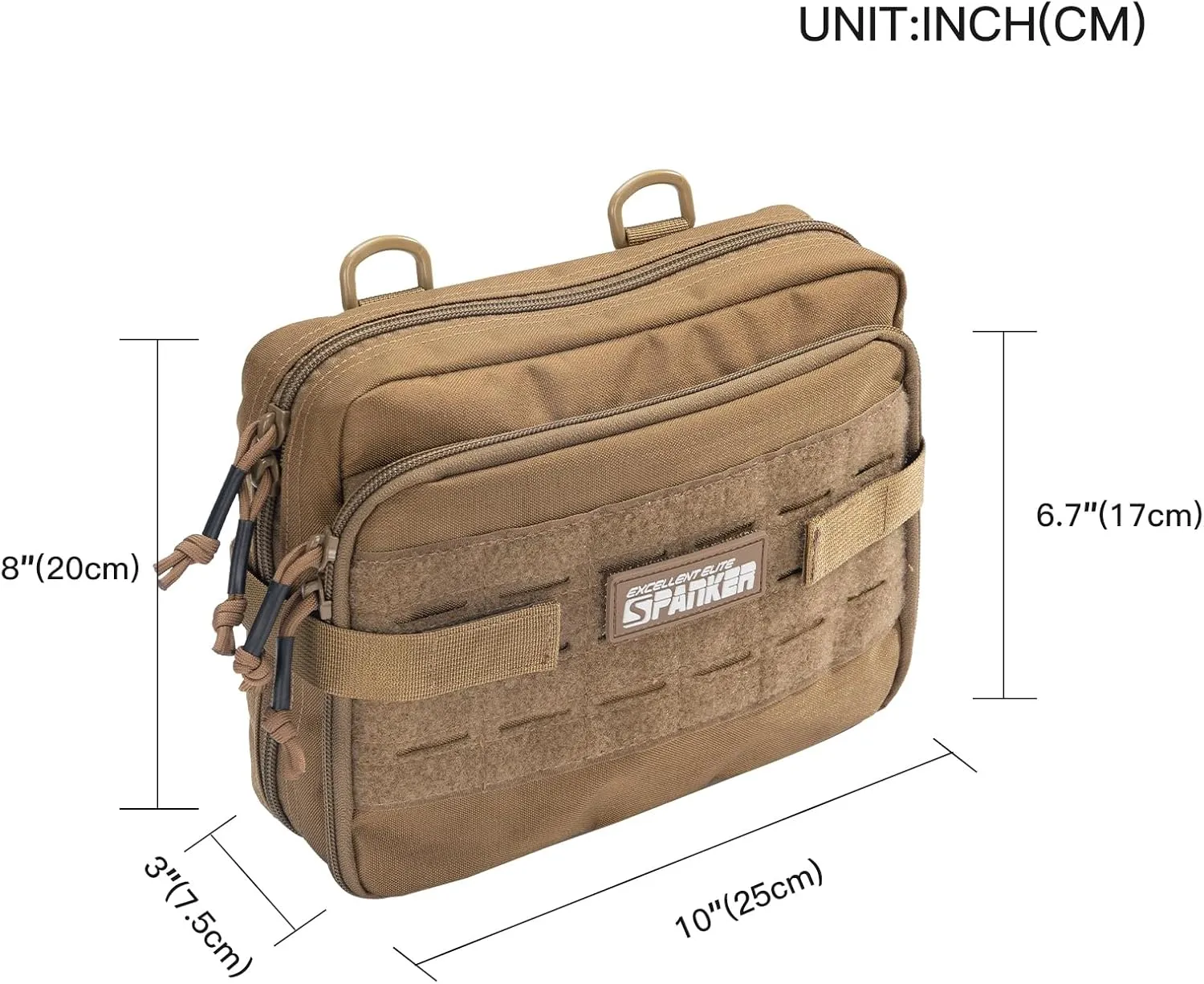 EXCELLENT ELITE SPANKER Tactical Molle Admin Pouch Utility Organizer EDC Medical Bag Utility EDC Tool Pouch with Shoulder Strap Attachment Pouches Waist Bag