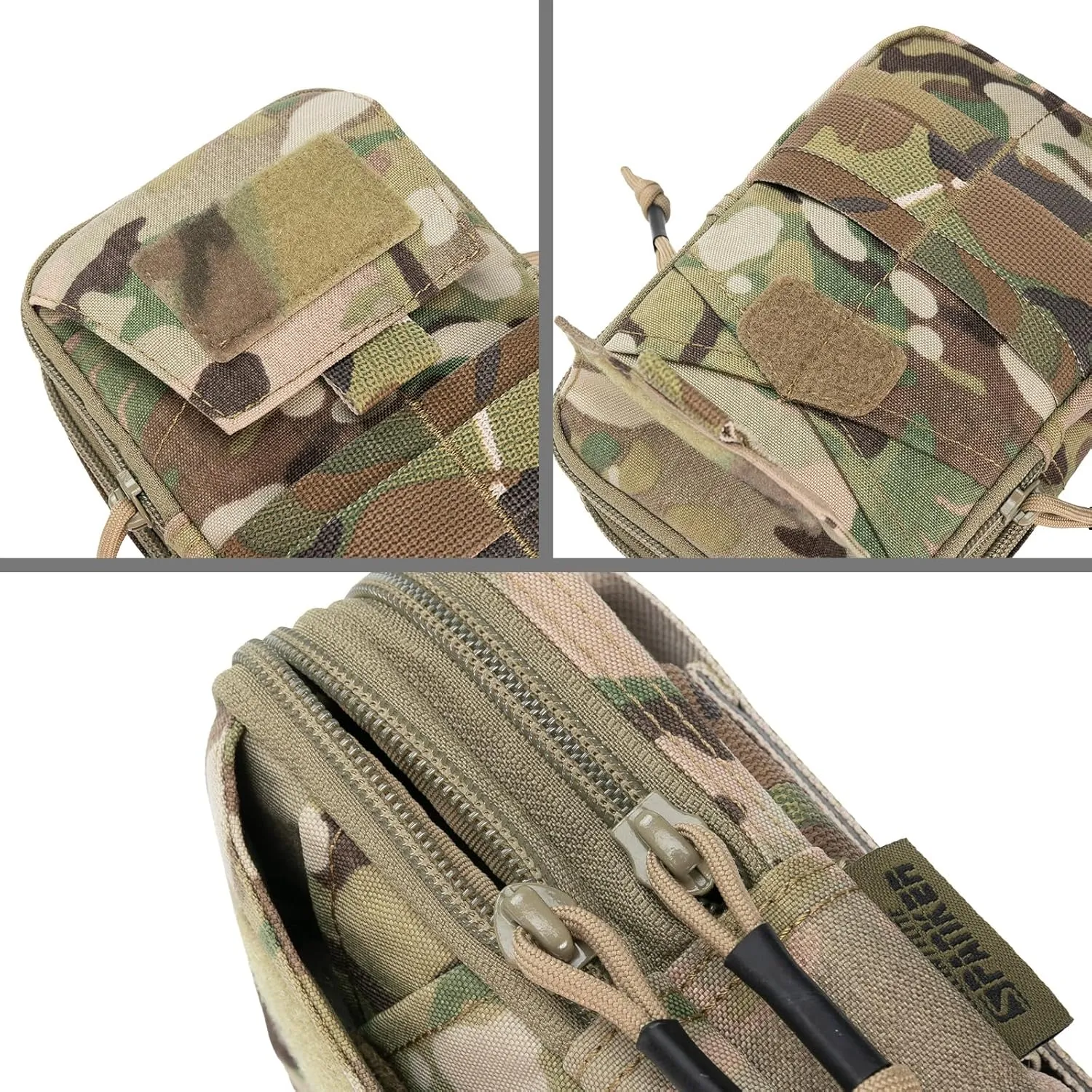 EXCELLENT ELITE SPANKER Tactical Molle EDC Pouch Nylon Belt Waist Bag Camping Hiking Organizer with Cellphone Holster for iPhone 12Pro 12 11ProMax XsMax XR XS X 8Plus 8 7 6 Samsung Galaxy Note 9 S9
