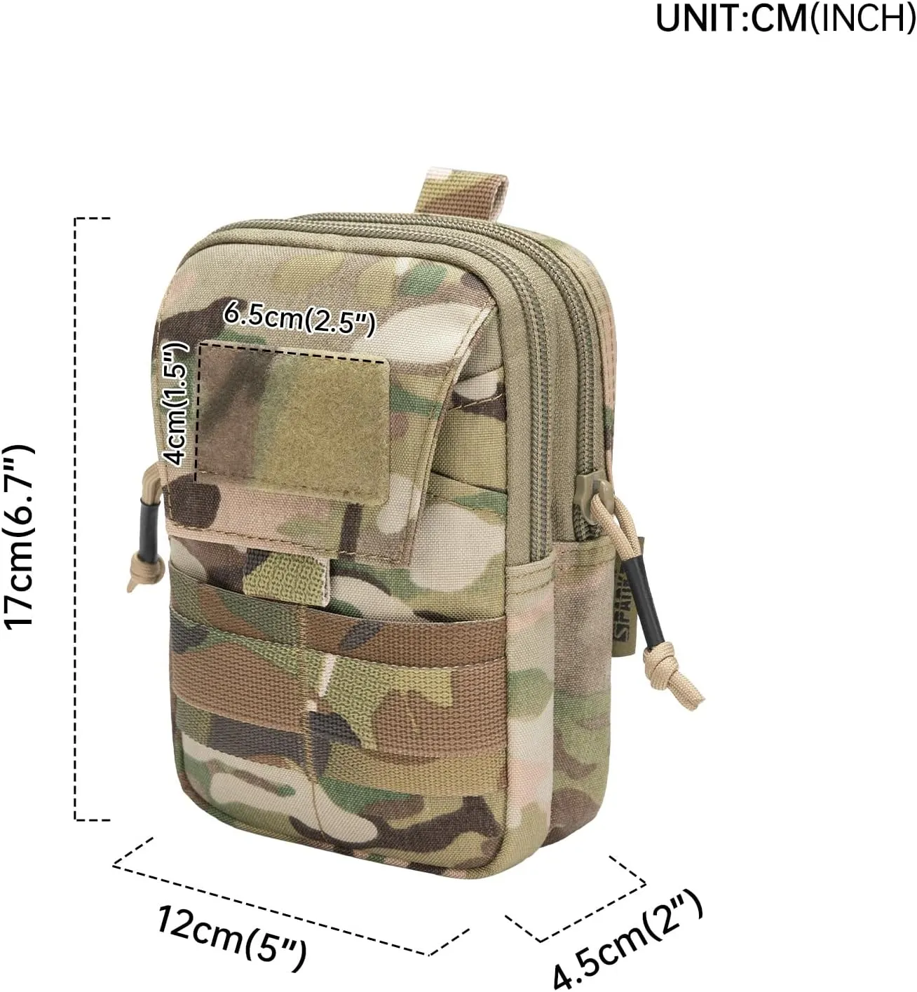 EXCELLENT ELITE SPANKER Tactical Molle EDC Pouch Nylon Belt Waist Bag Camping Hiking Organizer with Cellphone Holster for iPhone 12Pro 12 11ProMax XsMax XR XS X 8Plus 8 7 6 Samsung Galaxy Note 9 S9