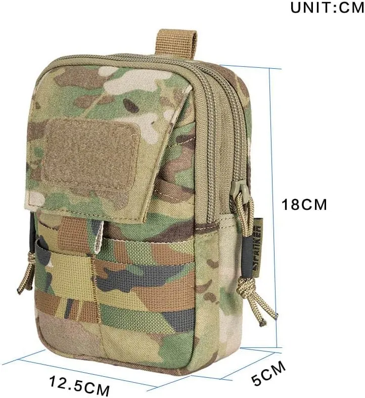 EXCELLENT ELITE SPANKER Tactical Molle EDC Pouch Nylon Belt Waist Bag Camping Hiking Organizer with Cellphone Holster for iPhone 12Pro 12 11ProMax XsMax XR XS X 8Plus 8 7 6 Samsung Galaxy Note 9 S9