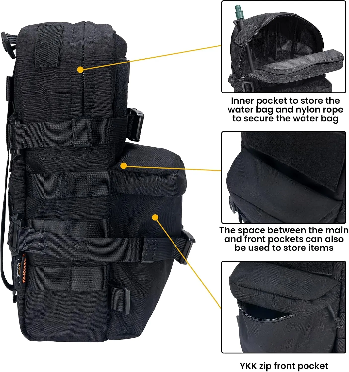 EXCELLENT ELITE SPANKER Tactical MOLLE Hydration Backpack Water Bladder Carrier Pack for Tactical Vest Backpack Plate Carrier