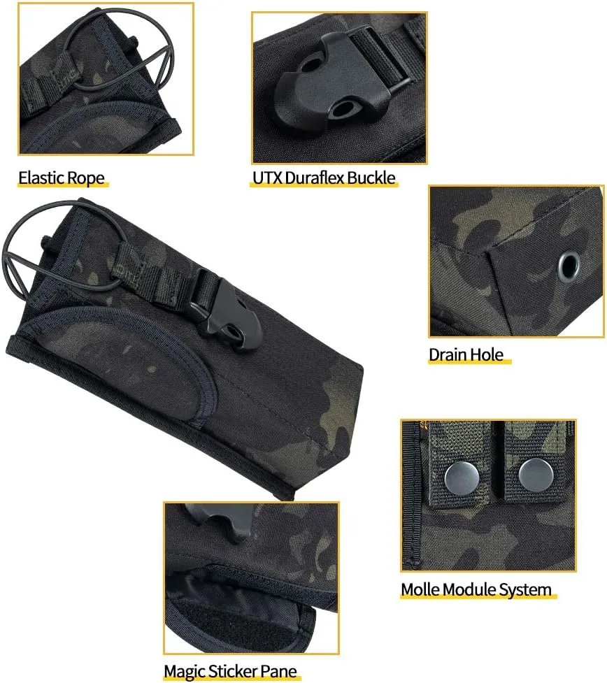 EXCELLENT ELITE SPANKER Tactical Universal Radio Holster Pouch Holder Case Bag Molle Adjustable Military Walkie Talkie Holder