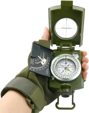 Excellent High-Precision Inclinometer American Multifunctional Green Compass with Sighting Clinometer Suitable Compatible with Mountaineering