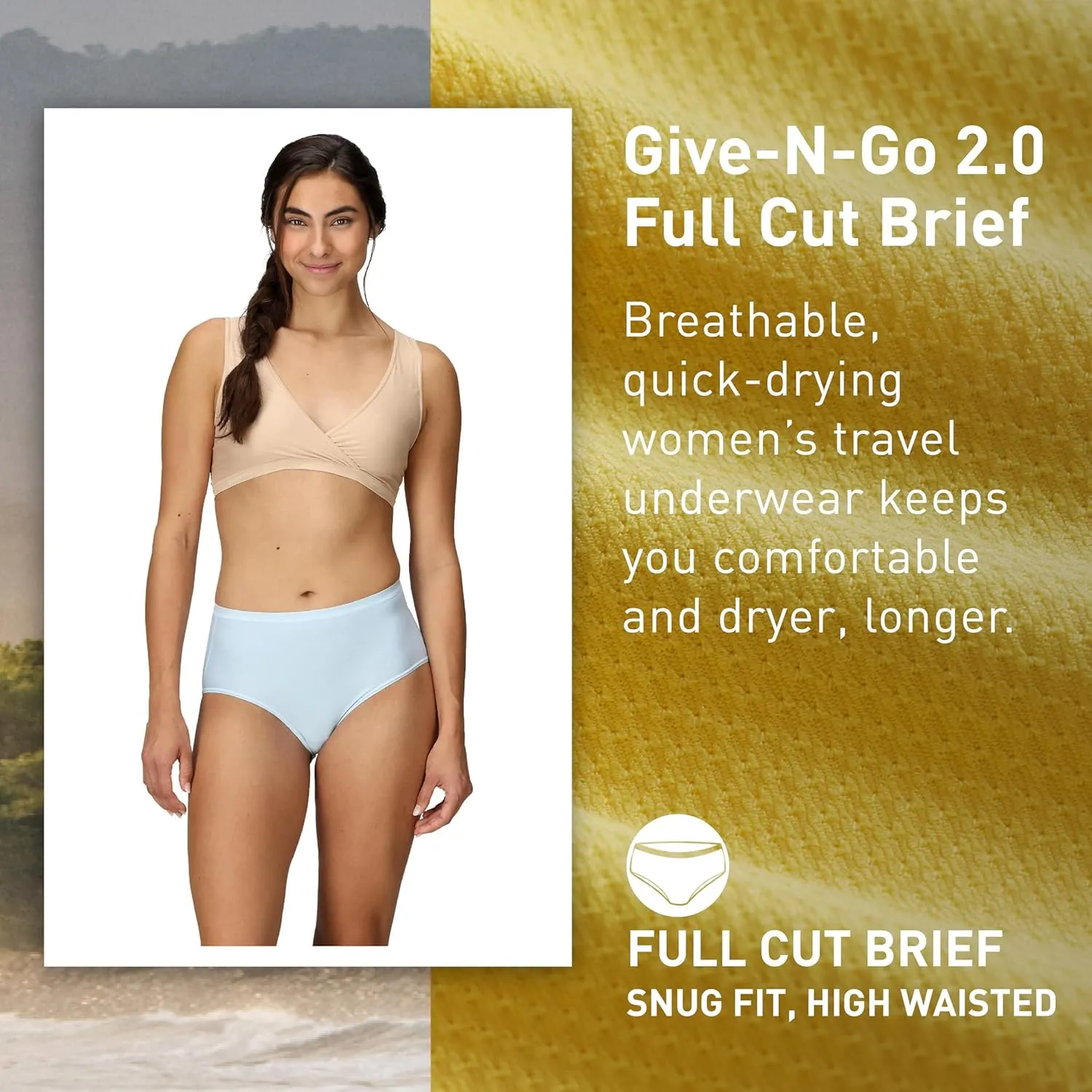 ExOfficio Women's Give-N-Go 2.0 Full Cut Brief - Breathable Durable Easy Care Travel Underwear