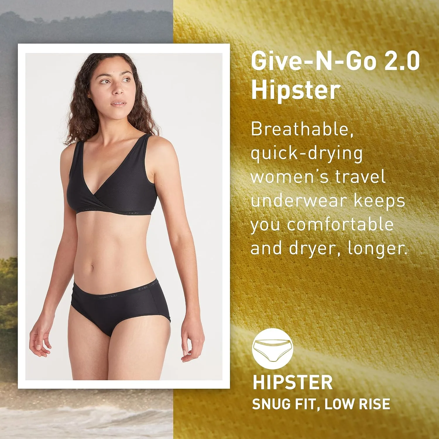 ExOfficio Women's Give-N-Go Hipster 2.0- Breathable, Durable Easy Care Travel Underwear