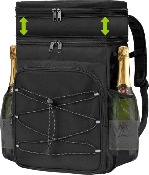 Expandable Cooler Backpack - 35 Cans Insulated Backpack Cooler for Men & Women, Portable 2 Leak Proof Compartments Coolers Bag for Picnic, Lunch, Hiking, BBQ Camping and Beach