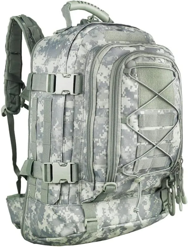 Extra Large 60L Tactical Backpack for Men Women Outdoor Water Resistant Hiking Travel Laptop Bag(ACU)