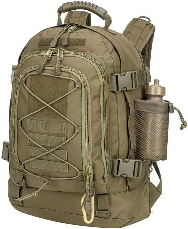 Extra Large 60L Tactical Backpack for Men Women Outdoor Water Resistant Hiking Travel Laptop Bag(BK)