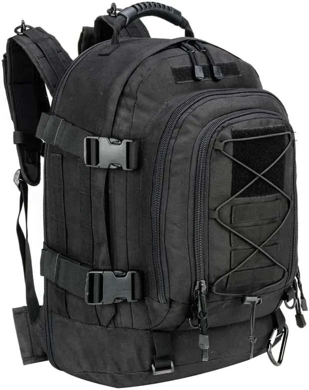 Extra Large 60L Tactical Backpack for Men Women Outdoor Water Resistant Hiking Travel Laptop Bag(BK)