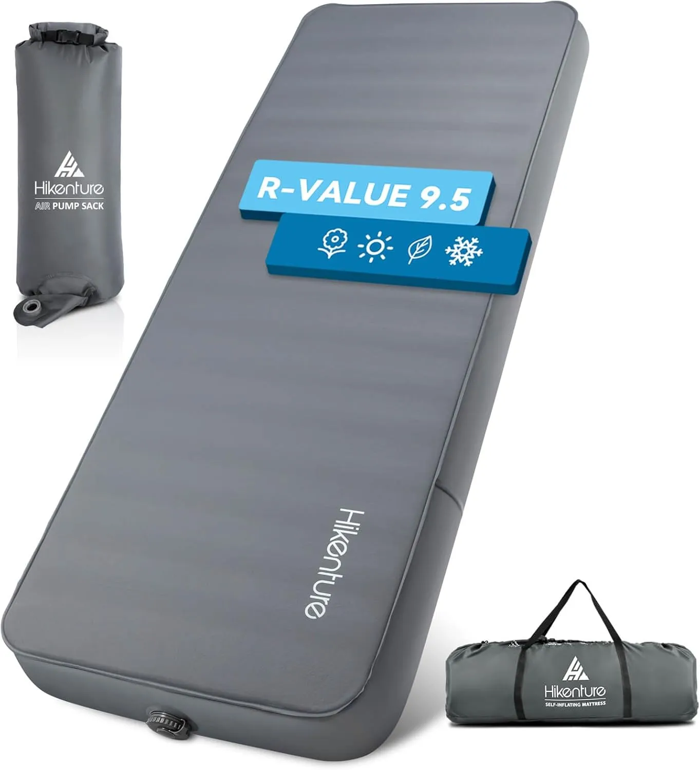 Extra Thick 5 Inch Inflatable Camping Pad with Pillow and Built - in Foot Pump, Portable and Lightweight Sleeping Mat for Camping, Backpacking, Hiking, and Tent Use