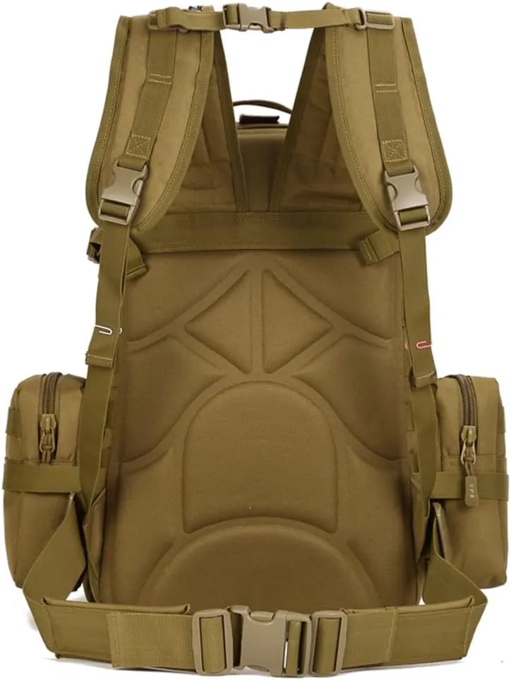 Eysee Nylon Backpack, Water Resistant Hiking Backpack,Trekking Daypack,Outdoor Backpack,Camping Rucksack, Brown, 中号