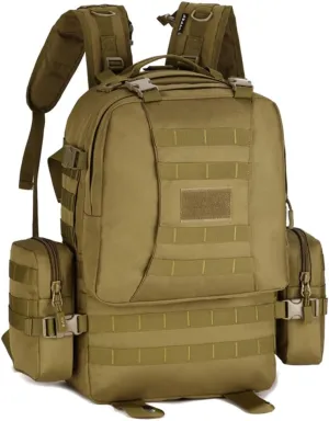 Eysee Nylon Backpack, Water Resistant Hiking Backpack,Trekking Daypack,Outdoor Backpack,Camping Rucksack, Brown, 中号