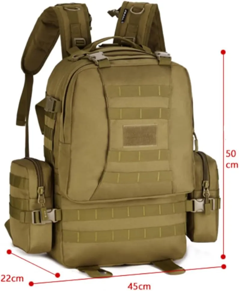 Eysee Nylon Backpack, Water Resistant Hiking Backpack,Trekking Daypack,Outdoor Backpack,Camping Rucksack, Brown, 中号