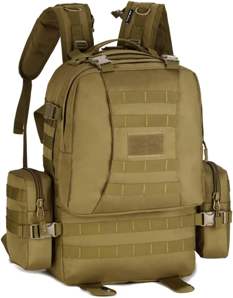 Eysee Nylon Backpack, Water Resistant Hiking Backpack,Trekking Daypack,Outdoor Backpack,Camping Rucksack, Brown, 中号