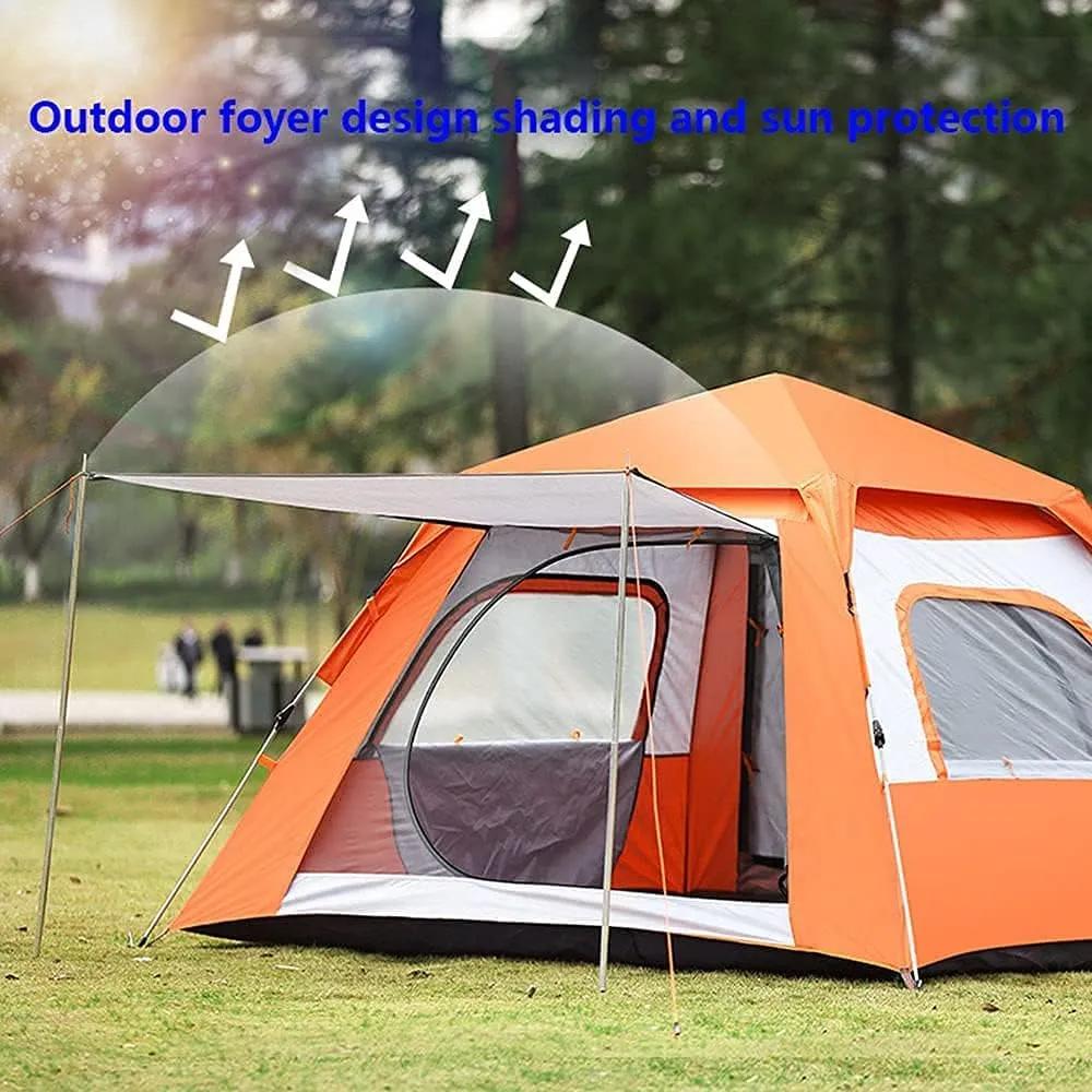 Family Camping Tent, Automatic Rainproof Outdoor Pop-Up, Full Head Height, Ultra-Light Backpack,215 * 215 * 155Cm