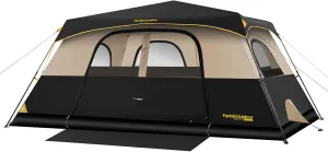 FanttikOutdoor Camping Tent 4/6/8/10 Person Instant Cabin Tent Setup in 60 Seconds with Rainfly & Windproof Portable with Carry Bag for Family Camping & Hiking