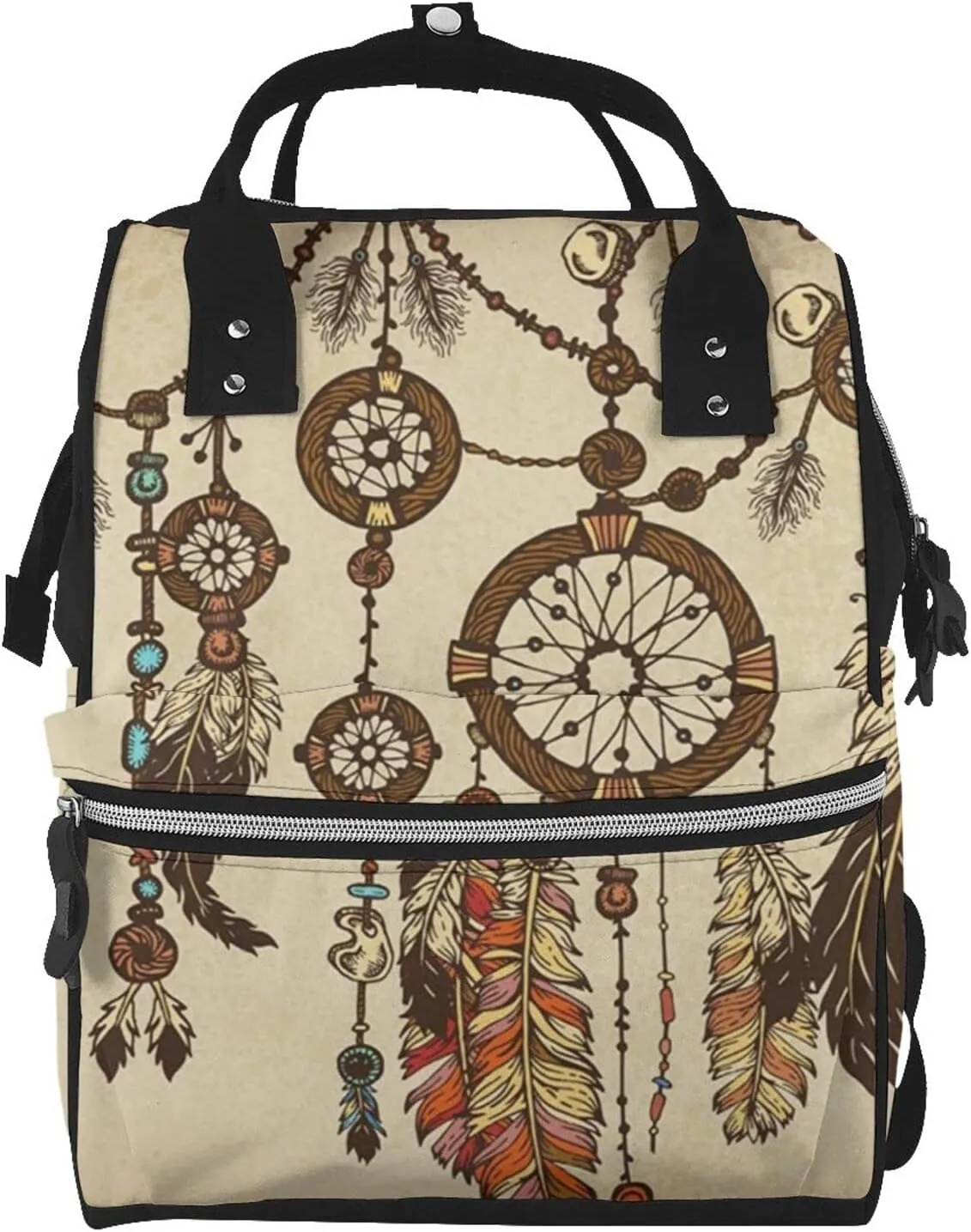 Fashion Diaper Bag Mummy Backpack Ethnic Dream Catcher Feathers Nappy Bag Large Capacity Baby Care Bags For Mom Dad