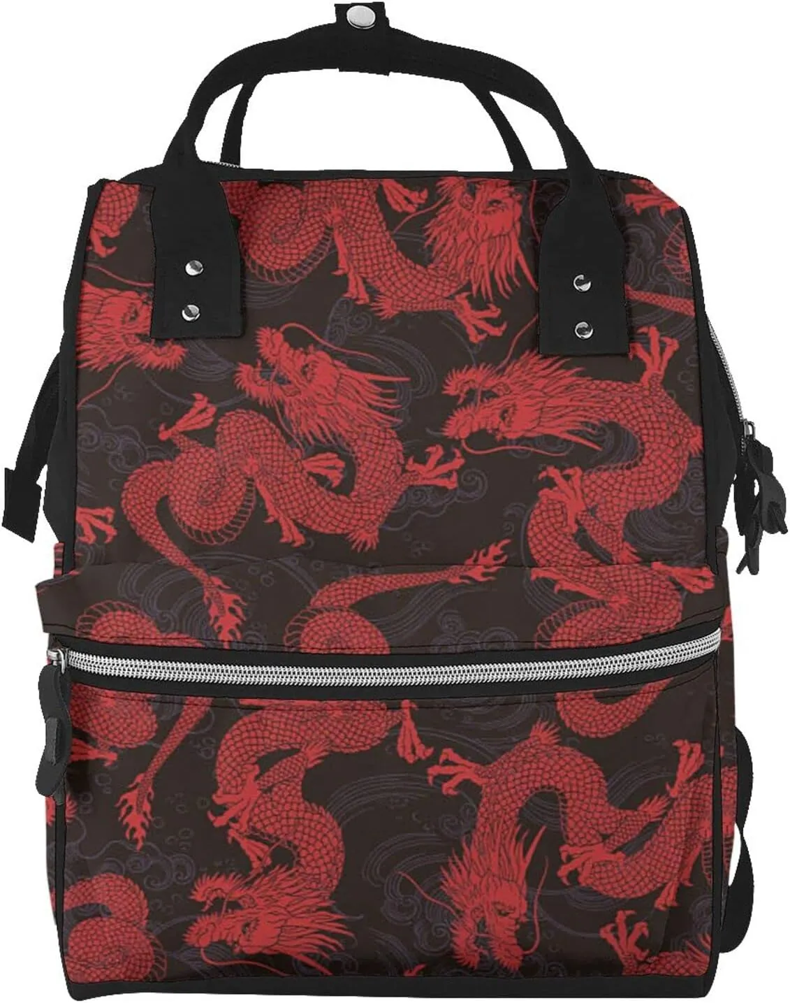 Fashion Diaper Bag Mummy Backpack Red Chinese Dragon Nappy Bag Large Capacity Baby Care Bags For Mom Dad