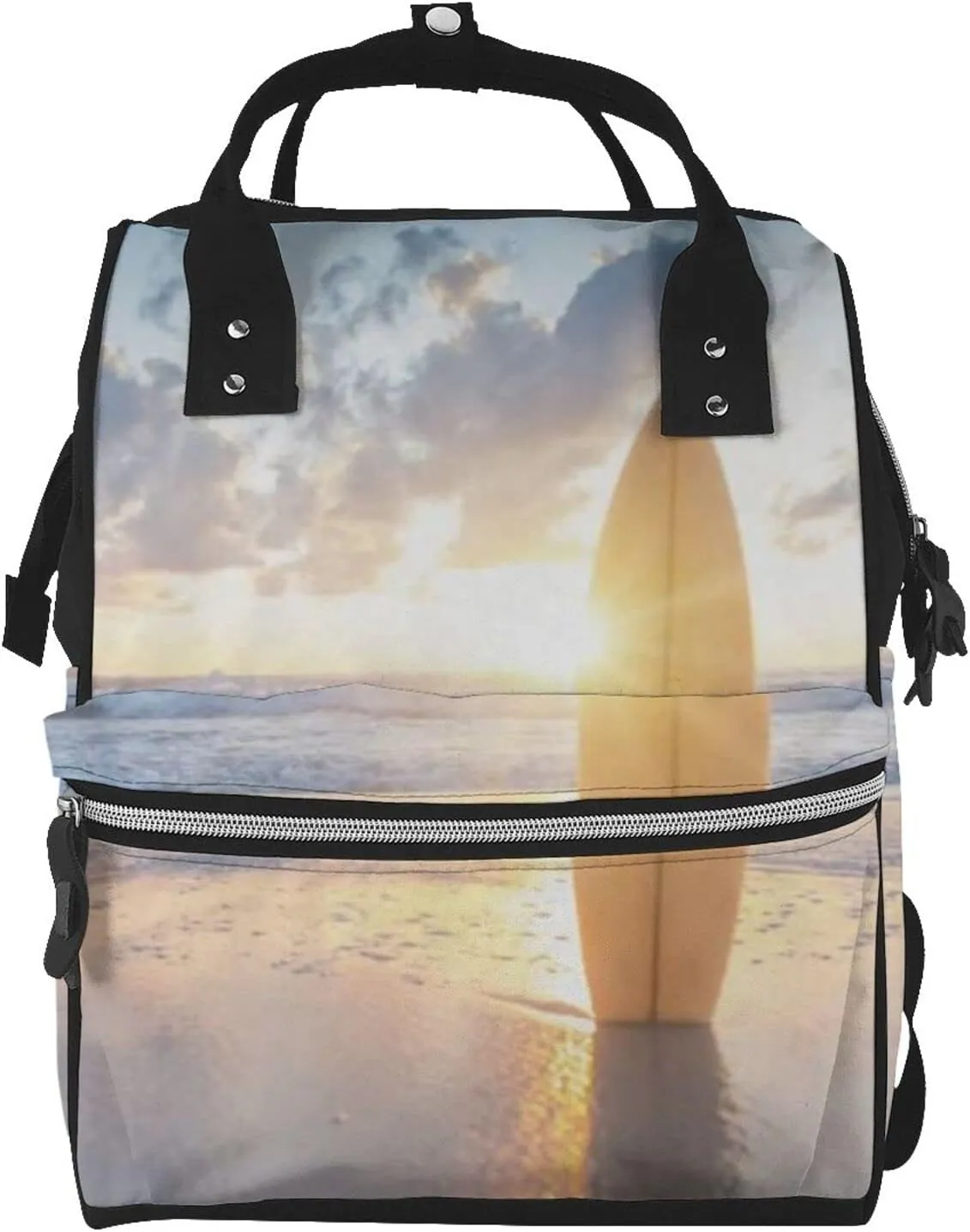 Fashion Diaper Bag Mummy Backpack Surfboard On Sunset Nappy Bag Large Capacity Baby Care Bags For Mom Dad