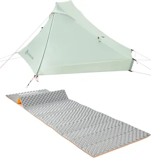 Featherstone Backbone 1 Person Ultralight Tent for Backpacking & El Cordion Closed Cell Foam Sleeping Pad Bundle