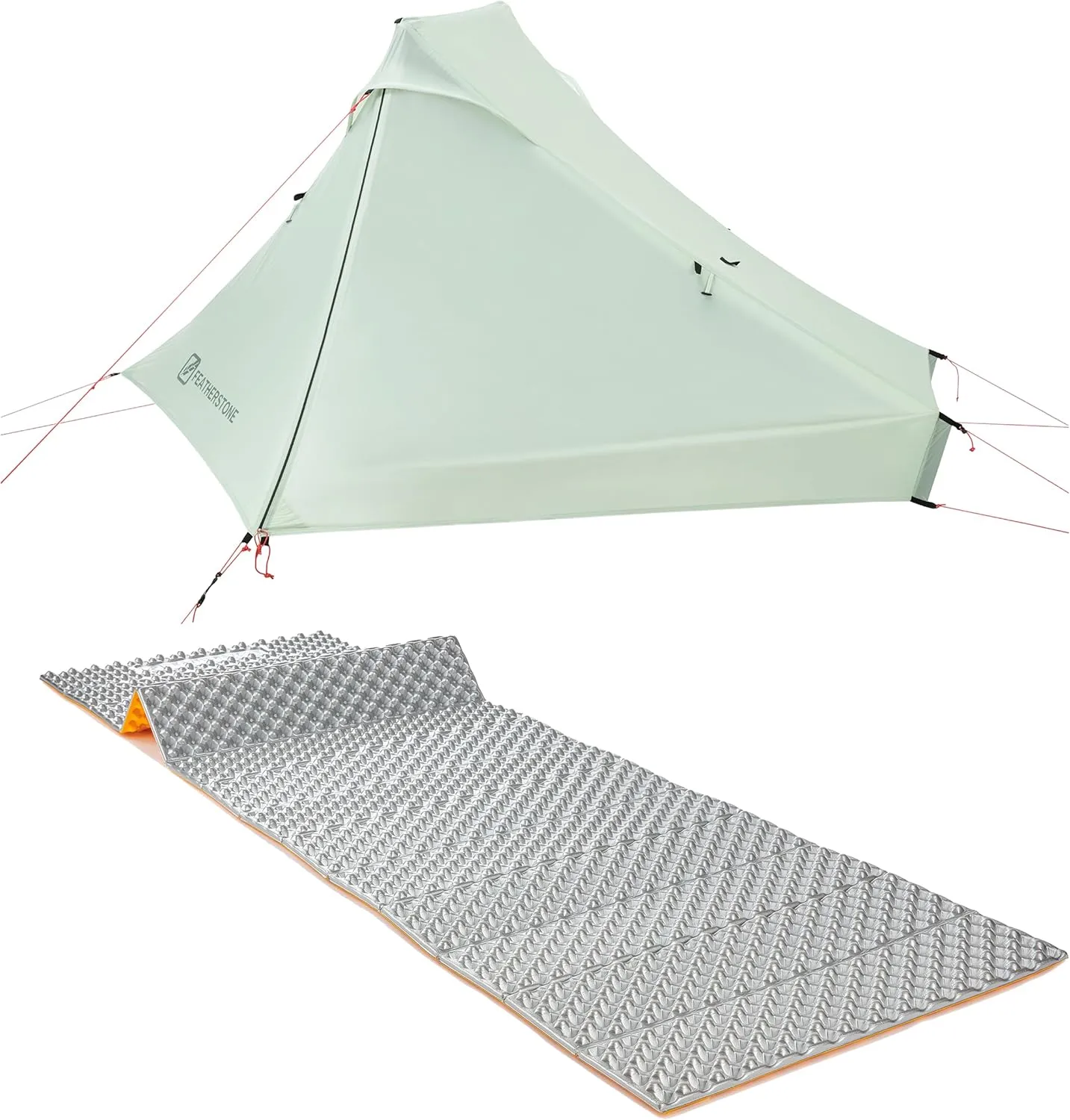 Featherstone Backbone 1 Person Ultralight Tent for Backpacking & El Cordion Closed Cell Foam Sleeping Pad Bundle